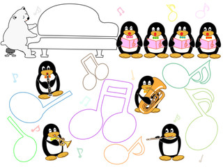 水族館の動物のショータイム。ペンギンやアザラシ、イルカたちのコンサートです。