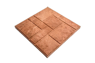 eco-parking paving slabs made of recycled plastic waste isolated on white background