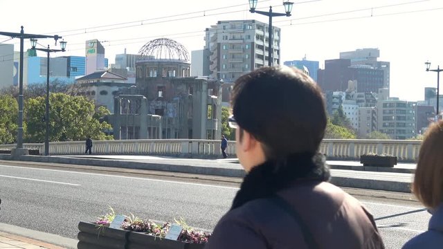 Timelapse shot of Hiroshima city center, Japan, 4k
