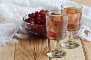 Russian homemade liquor with vodka and cranberry