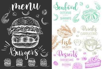 Restaurant cafe menu, template design.