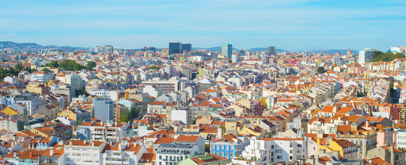 Lisbon aerial panorama cityscape Portugal