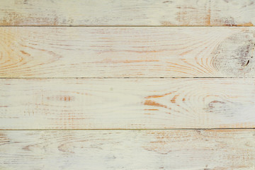 Naklejka premium Natural painted desks background Old wooden white planks texture.