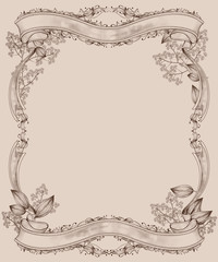 retro wood cut style frame