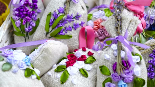 A bag of lavender by weight, dry bouquets on the market in Provence