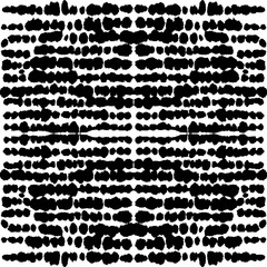 Abstract hand drawn black and white stained tile. Seamless vector pattern