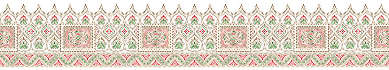 Seamless traditional indian paisley border © malkani