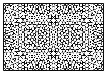 Decorative panel for laser cutting. Oriental geometric pattern.