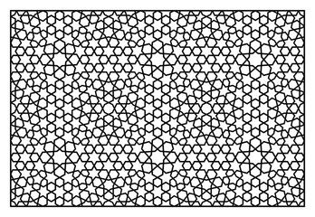 Decorative panel for laser cutting. Oriental geometric pattern.