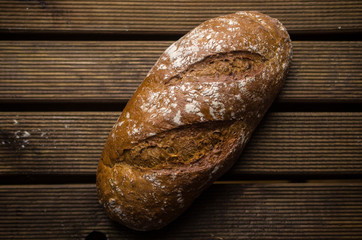 Natural organic bread on the table