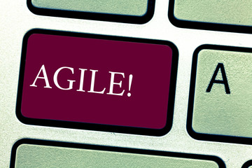 Word writing text Agile. Business photo showcasing Develop an agility towards technological chnage...