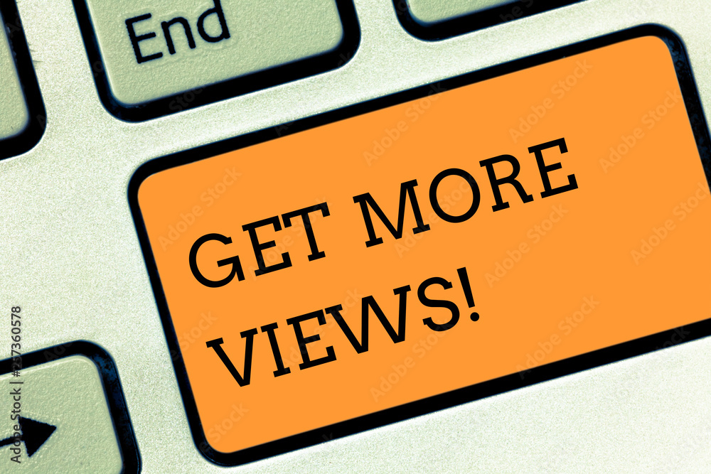 Poster text sign showing get more views. business photo text increase web traffic optimise blog strategy an