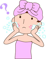 Illustration of a woman with rough skin as after bathing