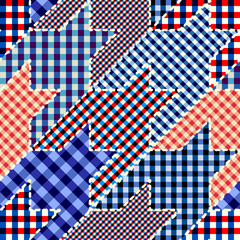 Fototapeta premium Patchwork textile pattern. Seamless quilting design background.
