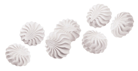 Vanilla marshmallow, traditional russian zephyr isolated on white background