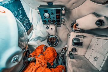 .23/03/2019 Zhytomyr, Ukraine, installation of a cabin of the Soviet astronaut in the space museum - 257362759