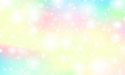 Unicorn rainbow background. Holographic sky