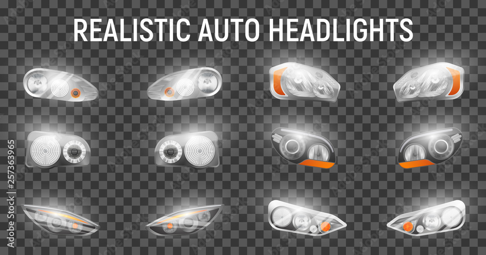 Sticker car headlights realistic set