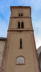 Fototapeta na wymiar Bell tower church St. Francesco, Ravello village, Italy