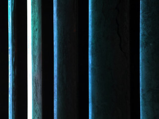 beautiful dynamic horizontal lighting blue color background with cracking detail on cement texture, shiny turquoise horizontal decoration background in pop retro style  use for night club, party