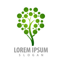 Dot leaf tree concept design. Symbol graphic template element vector
