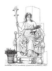 Fototapeta premium Demeter / vintage illustration from Meyers Konversations-Lexikon 1897