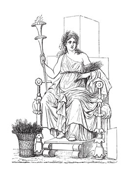 Demeter / vintage illustration from Meyers Konversations-Lexikon 1897
