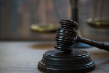 Law and Justice concept image.  Old court library