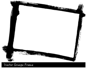 Vector Grunge rectangle frame with brush stroke texture hand drawn background