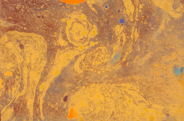 abstract orange gold fluid art marble texture, acrylics art