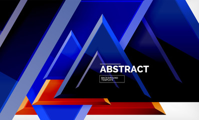 Tech futuristic geometric 3d shapes, minimal abstract background