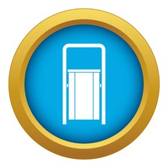 Public garbage bin icon blue vector isolated on white background for any design