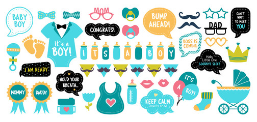 Baby shower photo booth photobooth props set