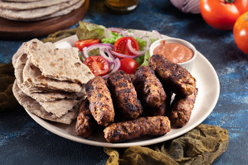 Kebapche or cevapcici, balkan minced meat kebab