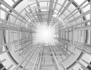 abstract space construction background. 3d illustration