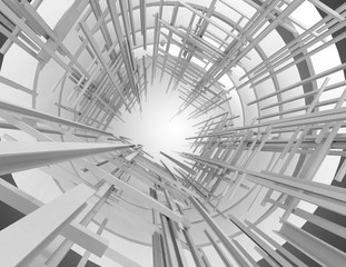 abstract space construction background. 3d illustration