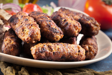 Kebapche or cevapcici, balkan minced meat kebab
