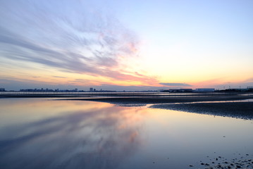 千葉 船橋 三番瀬 干潟 海 夕暮れ funabashi chiba sea