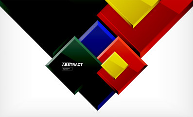 Geometric abstract background, modern square design