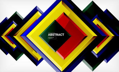 Geometric abstract background, modern square design
