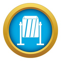Metal dust bin icon blue vector isolated on white background for any design