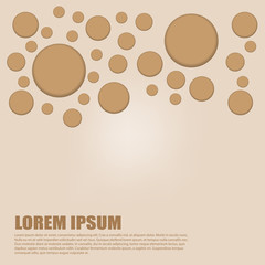 Abstract modern banner theme background with circles, on brown background, Editable Illustration - Vector