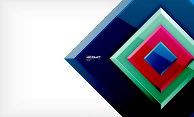 Square abstract background, glossy geometric design