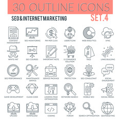 Fototapeta premium SEO and Internet Marketing Icons