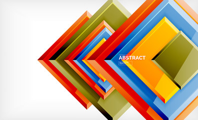 Square abstract background, glossy geometric design