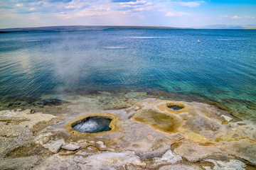 The Mammoth Hot Springs Area in Yellowstone National Park, Wyoming