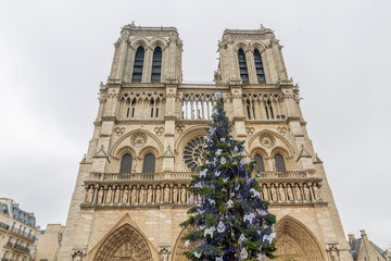 Fototapeta na wymiar Notre-Dame de Paris exterior