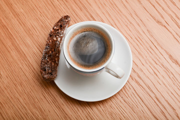Italian espresso and biscotti