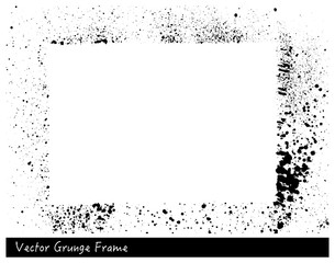 Vector Grunge rectangle frame with splash texture hand drawn background