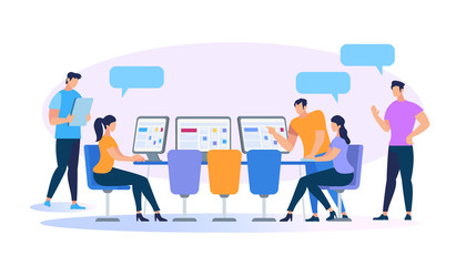 Young People Working Together Using Computers